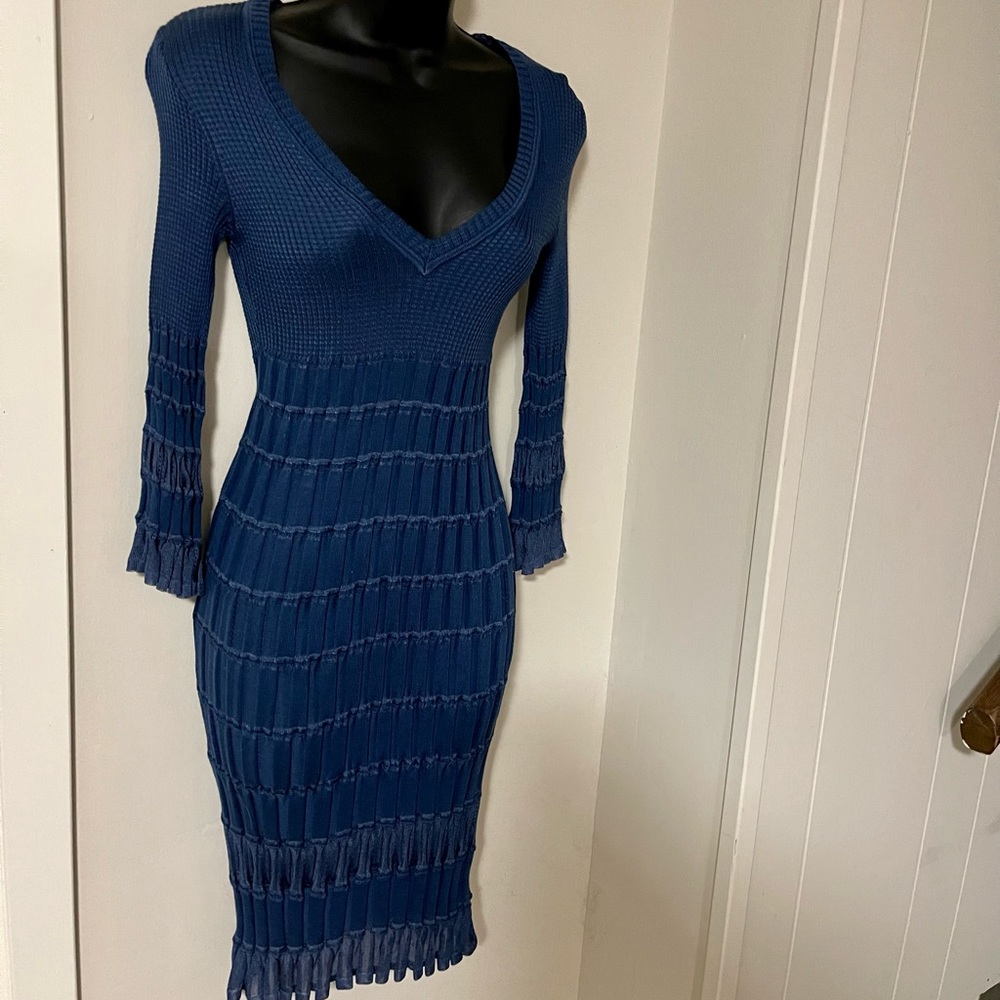 MISSONI M long-sleeve V-neck Mini Dress